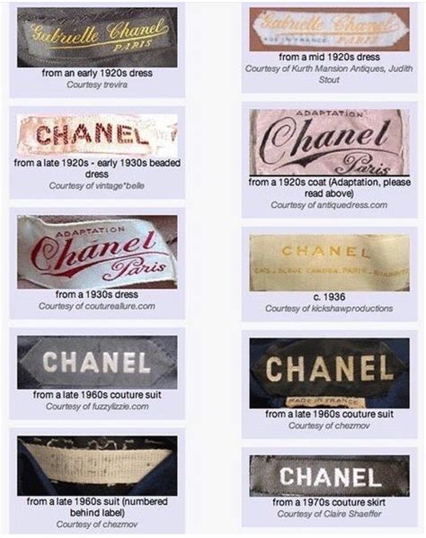 vintage chanel clothing labels|real chanel outlet.